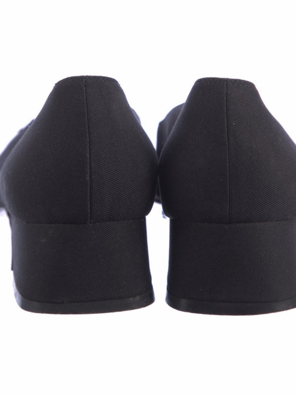 Salvatore Ferragamo Black Square-Toe Flats with Patent Logo Buckle *Size 38/8 - Picture 7 of 8